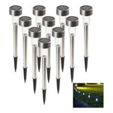 Set 10 Focos Faroles Solares Led Con Estaca Para Jardin