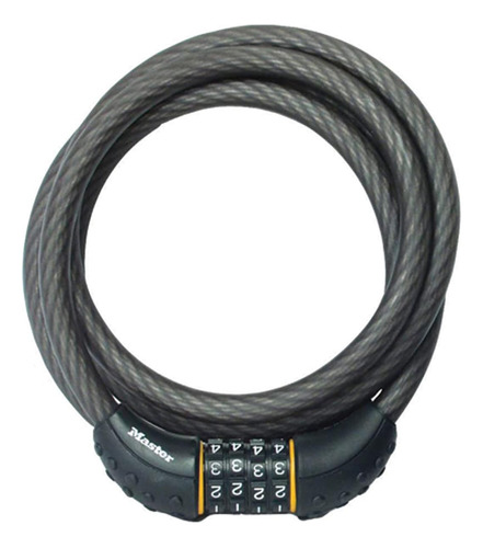 Cable Con Candado Master Lock, Largo De 183 Cm, Negro