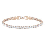 Pulsera Swarovski Tennis Deluxe Blanco -  Baño En Oro Rosa