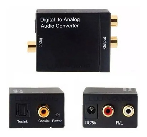 Conversor Audio Optico Digital Fibra Coaxial Rca Analógico