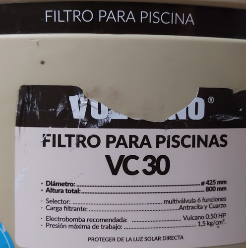 Filtro Para Piscina Vulcano Vc30