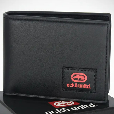 Cartera Billetera Lujo Tarjetero Monedero 2146 Ecko Color Negro\u002Frojo | Meses sin interés