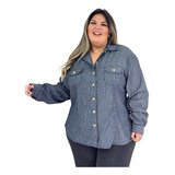 Camisa Jeans Plus Size Feminina