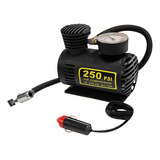 Compresor De Aire Mini Labor Dc12v 250 Psi Con Medidor Color Negro