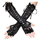 Guantes Largos De Encaje Con Liston Gotico Kawaii Lolita 