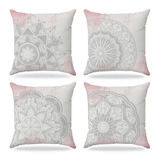 Kit 4 Almofadas Cheias 45x45cm Decoração Sofa Cama Mandalas