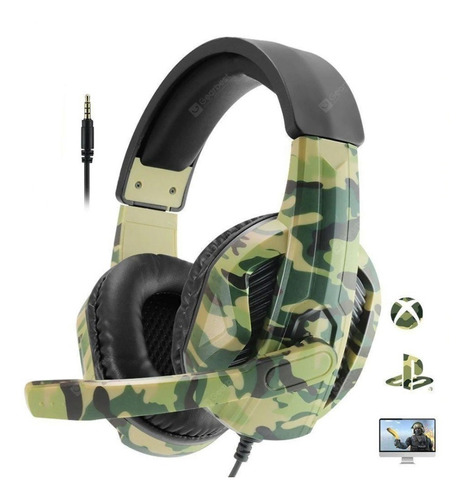 Headset Gamer P2 P/ Pc Ps4 Xbox One Camuflado Gaming