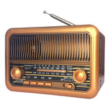 Radio Radinho Antigo Madeira Recarregavel Potente Vintage