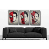 Set De 3 Cuadros Decorativo Spider-man Tom, Tobey Y Andrew