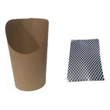 Porta Wraps Kraft 16 Oz + Papel Antigrasa (50 Unidades)