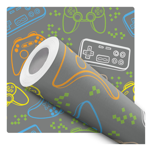 Papel De Parede Adesivo Infantil Video Game Controle 2.5m