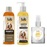 Kit Lub Max Shampoo Leave In Perfume Higiene Pet Caes E Gato