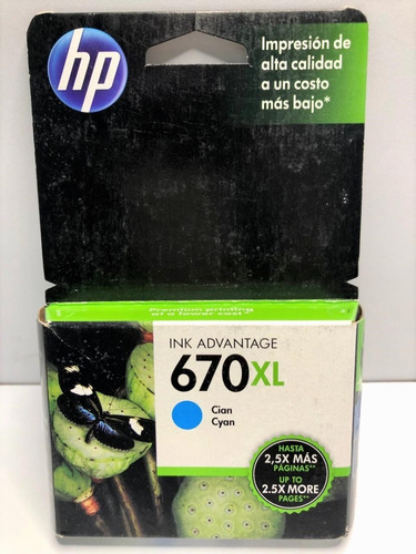 Cartucho Original Hp 670xl Cyan. Cz118al