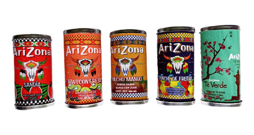 Set 5 Latas Miniatura Arizona Adorno Imán Para Refrigerador