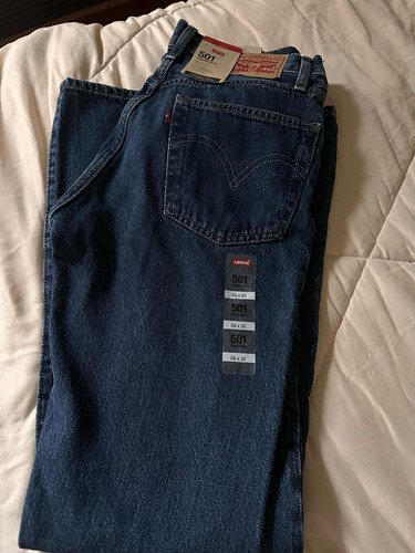 Levis 501 Original 26 X 32 Mujer Jean Azul Botones