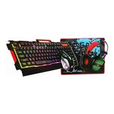 Kit Mouse Teclado Audifonos Gamer Mousepad Yelandar Rgb