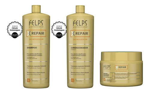 Kit X Repair Felps Shampoo + Condicionador 1l + Masc 300