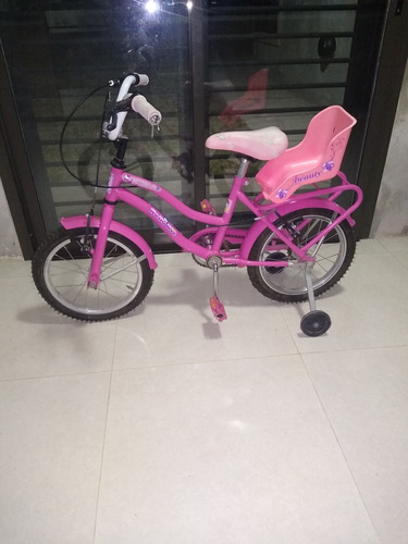 Bicicleta Niña Hello Kitty Rodado 16 Con Rueditas Color Rosa