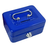 Caja De Efectivo Con Cerradura Y Bandeja, Organizador Azul