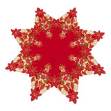 Grelucgo Mantel Pequeno Bordado Rojo Navideno (octagono, 33