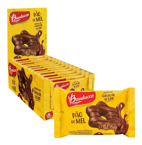 Pão De Mel Bauducco Chocolate Ao Leite 14 Unidades De 30g.