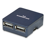 Hub Usb 2.0 4 Puertos Manhattan, Micro