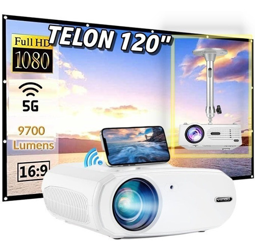 Mini Proyector Videobeam 6000 Lumens 250  + Soporte Y Telon