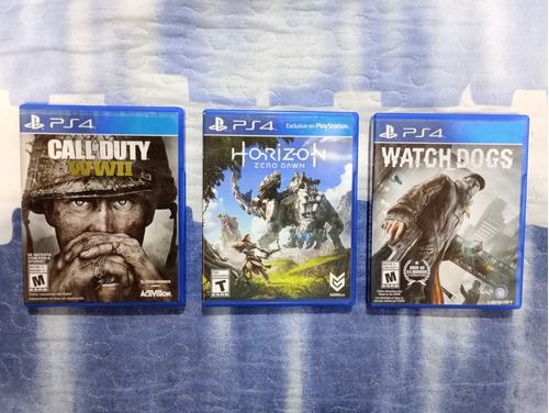 Juegos Físicos Watch Dogs, Cod Ww2 Y Horizon Zero Dawn Ps4