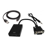 Cable Netmak Conversor Vga + Audio A Hdmi Nm-c63 Usb Led