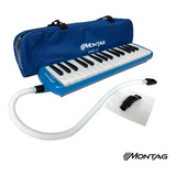 Melodica 32 Teclas Marca Montag Con Funda Azul