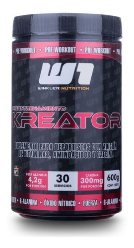 Winkler Nutrition Pre Entreno Kreator 600 Grs 30 Serv Sabor Berry Punch