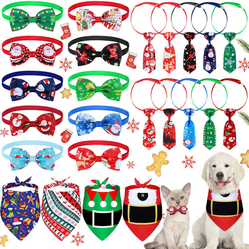 Juego De 24 Corbatas Para Perros De Navidad, Con 4 Unidades,