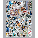 Pack 40 Stickers Maradona Futbol Vinilos Calcos Termos Compu