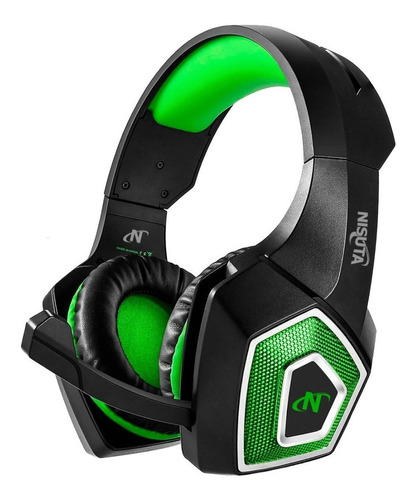 Auriculares Gamer Nisuta Nsaug350 Negro Y Verde