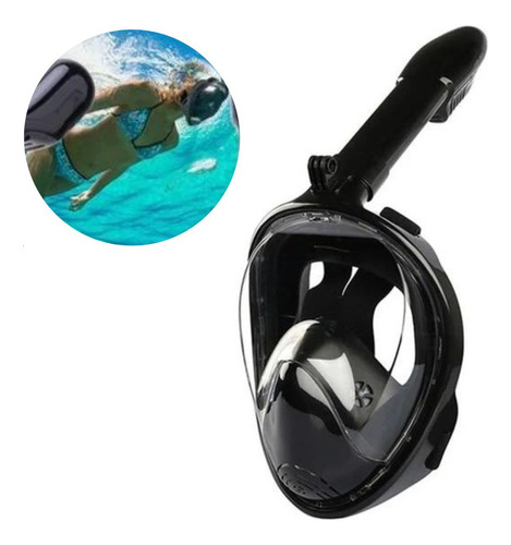 Máscara De Mergulho Full Face Snorkel Suporte Câmera