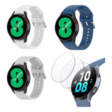 3 Correas De Silicona + 3 Micas Para Samsung Galaxy Watch 5