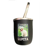 Mate Recto Negro De Acero Inoxidable Personalizado Mascotas