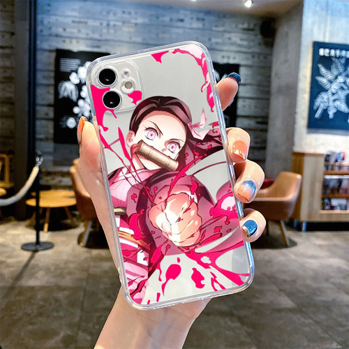 Funda Japonesa Anime Demon Slayer Para iPhone 11 12 13 14 Pr