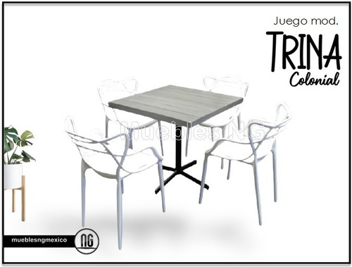 Juego De Comedor Para Restaurante Y Comercio Mod. Trn/col