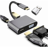 Hub Adaptador Tipo C Usb C A Hdmi Vga Usb3.0 4k 4 En 1