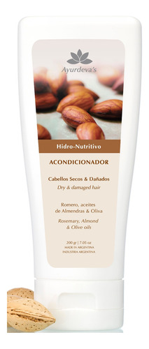 Acondicionador Natural Ayurdeva's Aceites Oliva Almendra