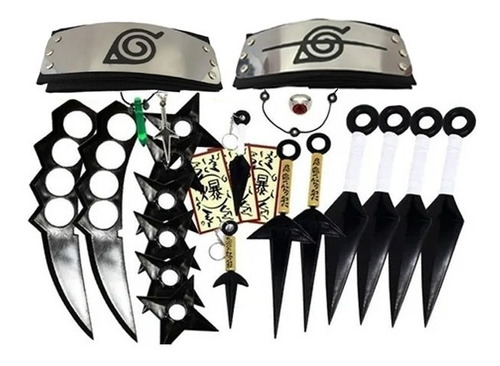 Kit Ninja Kunai Naruto Anel Shuriken Bandana Itachi K49