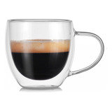 Vaso Doble Vidrio 250ml Café Borosilicato Manija