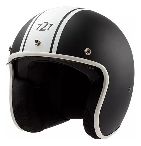 Casco Para Moto Hawk 721 Challenger Negro Y Blanco Mate Rpm