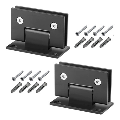 2pcs Bisagra Muro Vidrio Negro Para 8-12mm Puerta De Cristal