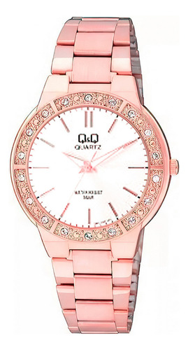 Reloj Q&q Qyq Acero Inoxidable Dama Murano + Estuche 