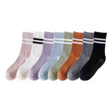 8 Pcs De Calcetines Antideslizantes De Yoga Para Mujer