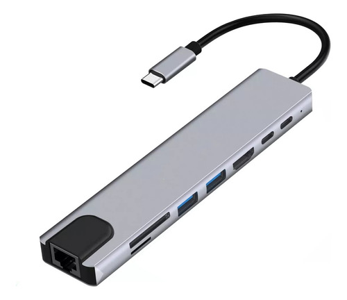 Tipo C Hub 8 En 1 Adaptador Usb C A Hdmi Con Ethernet