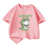 Polera De Algodón De Manga Corta Snoopy Cos Crocodile Cute