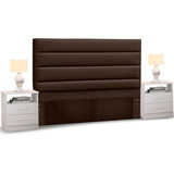 Cabeceira Cama Box Casal 140cm Greta Corano Marrom 2 Criados